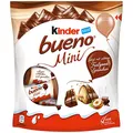 Ferrero Kinder Bueno Mini Snacks Schokolade Waffel gefüllt mit Milch und Haselnüssen bedeckt mit Milchschokolade 108g Beutel mit mindestens 18 Stück