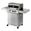 THOR Gasgrill "Virginia", 4,2 kW, 3 Brenner, Seitenkocher, Grillfläche: 62 x 43 cm - grau