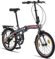 Licorne Bike Phoenix 2D, 20 Zoll Aluminium-Faltrad-Klapprad, Scheibenbremse, Discbremse, V-Bremse Faltfahrrad-Herren-Damen, 7 Gang Kettenschaltung - Folding City Bike, Alu-Rahmen, StVZO, Vorderlampe, Hinterlampe