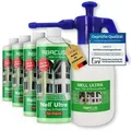 ABACUS® Nell Ultra Grünbelagentferner & Algenentferner Konzentrat Entfernt Grünbelag & Algen selbsttätig - 4x 1000ml mit Sprühflasche