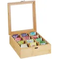 Relaxdays Teebox, Mehrfarbig, Holz, Kunststoff, 26.5x9.5x28.5 cm, Kaffee & Tee, Tee- & Kaffeezubereitung, Tee-Zubehör