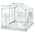 Juskys Aluminium Gewächshaus mit Fundament für Garten 4,75 qm 190 × 253 cm