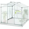 Juskys Aluminium Gewächshaus GH250F1 4,75m² mit 1 Dachfenster inklusive Fundament