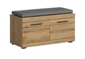 xonox.home Garderobe Scout Sitzbank Bank Garderobenbank Flurbank Truhe Schuhregal in Evoke Oak Eiche Nb., ca. 90x44x40 cm inkl Sitzkissen
