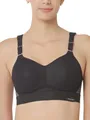 Triumph Damen Sport-BH Triaction Hybrid Lite P EX, ohne Bügel, Gepolstert, 85C, Schwarz
