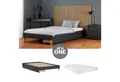 Homestyle4u Polsterbett 90x200 oder 140x200 Grau Bettgestell Holz ohne Kopfteil (Komplett-Set mit Lattenrost, mit 2x Bettkasten, Matratze mit OEKO-TEX® Standard 100), mit Stauraum (2 Bettkästen/Schubladen)