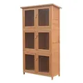 vidaXL Kleintierkäfig Kleintier- Kaninchenstall 6 Boxen Holz braun