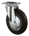 BS Rollen Lenkrolle 125 mm mit Rollenlager Stahlblech verzinkt mit Gummirad - L400.B55.126