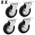 8 x Vollgummi Lenkrolle Transportrolle Schwerlastrolle Rolle Ø 125 mm Lenk-Lenk