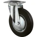 Lenkrolle 125mm L400.B55 Platte,Gummi schw.,RL L400.B55.126, 9900011828