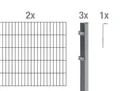 Alberts Doppelstabmattenzaun 6 tlg. Zaun-Komplettset anthrazit H:80 cm Länge 4m