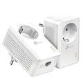 TP-Link TL-PA7019P KIT AV1000 Gigabit Powerline Adapter mit Steckdose (1x Gigabit Port, Plug und Play, energiesparend, kompatibel zu allen gängigen Powerline Adaptern) weiß
