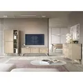 Wohnmöbel Set Beige, Fronten Mit Fischgrätenmuster, Fareham-160, 3-teilig