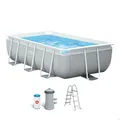 Intex Prism Frame 300x175x80cm Swimming Pool + Filterpumpe + Poolleiter