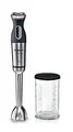 Bosch Stabmixer MaxoMixx MS8CM6110, Edelstahl-Mixfuß, Mix und Messbecher, 4-Klingen-Messer, Edelstahlgehäuse, Weiß, 12 Stufen plus Turbostufe, 1000 W, Edelstahl