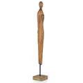 Moritz Skulptur Moderne Frau I 73 x 10 x 10 cm I Stilistisch I Holz Figur mit Händen auf dem Rücken I Mangoholz Holz Deko Figur I Wohnzimmer Dekoration I Flur Deko I Skulpturen Deko Modern