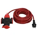 REV Verlängerung 3fach, Verlängerungskabel 10m Aussenbereich wasserd. 3680W, rot