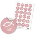 itenga Aufkleber itenga 24x Sticker "Fisch Danke" (Motiv 166) altrosa