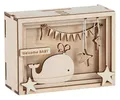 Rayher DIY Geldgeschenk Verpackung "Baby" zur Geburt, 3D Geschenkbox aus Holz zum Gestalten, 15-teilig, 11,5x8,5x5cm, Natur, Box 1Set, FSC Mix Credit, 62924505
