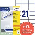 AVERY Zweckform ultragrip Universaletiketten 3652-200 Selbsthaftend DIN A4 Weiß 70 x 42,3 mm 220 Blatt à 21 Etiketten