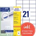 AVERY Zweckform 3652-200 Adressaufkleber (4.200 plus 420 Klebeetiketten extra, 70x42,3mm auf A4, bedruckbare Absenderetiketten, selbstklebende Adressetiketten mit ultragrip) 220 Blatt, weiß