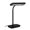 BRILONER - LED Schreibtischlampe mit Ein/Aus-Schalter, schwenkbar, kaltweiße Lichtfarbe, Tischlampe, Lampe, Nachttischlampe, Tischleuchte, Deko, Bürolampe, Leselampe Bett, 44x23x12 cm, Schwarz