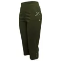 Cherry Berry 3/4-Hose Kurze Damen Sommerhose 3/4 lang Schlupfhose mit Stretchgewebe mit elatischen Bund, in Unifarben grün 50-52