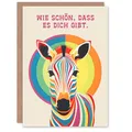 Artery8 Lustige Geburtstagskarte Wie Schön Dass Es Dich Gibt Regenbogen Zebra