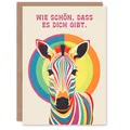 Lustige Geburtstagskarte Wie Schön Dass Es Dich Gibt Regenbogen Zebra
