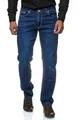 JEEL Herren-Jeans - Regular-Fit Straight-Cut - Stretch - Jeans-Hose Basic Washed 01-Navy 42W / 30L