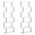 VASAGLE Bücherregal, 2er Set, Regal mit 6 Ebenen, Standregal, Büroregal, freistehend, Dekoregal, zur Präsentation, modern, für Wohnzimmer, Schlafzimmer, Büro, weiß LSS037W01