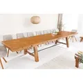 riess-ambiente Esstisch FINCA 300-400cm vintage braun - recyceltes Pinienholz, 2 Ansteckplatte (Einzelartikel, 1-St), Industrial Design mit Querstrebe – ideal für bis zu 14 Personen braun 300 cm x 76 cm x 100 cm