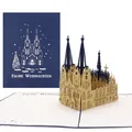 3D  Weihnachtskarte "Kölner Dom - Frohe Weihnachten" Einladung & Gutschein Köln