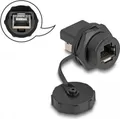 DeLOCK RJ45 Cat.6A Kupplung mit Verschlusskappe zum Einbau IP67 staub- und wasserdicht, Cat6a, Schwarz, Metall, Kunststoff, IP67, 31,6 mm, 1 Stück(e)