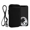 kwmobile Handy Tasche zum Umhängen für XL - 6,7/6,8" - Hülle mit Band - Neopren Cover mit Reißverschluss - 17,2 x 8,4 cm - Necklace Case in Schwarz