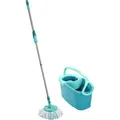 Leifheit Bodenwischer Clean Twist Disc Mop Ergo, Wischmopp mit Moppkopf, Eimer und Schleuder