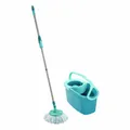 Leifheit Set Clean Twist Disc Mop Ergo, Bodenwischer mit Eimer, Blau, 52101