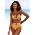 Push-Up-Bikini-Top S.OLIVER "Rome", Damen, Gr. 36, Cup C, gelb, Microfaser, Polyamid, unifarben, Bikini-Oberteile, in verschiedenen Unifarben