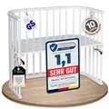 babybay Maxi extra großes Beistellbett aus massivem Buchenholz / Kinderbett Höhe stufenlos verstellbar & umweltfreundlich / mitwachsendes Babybett (weiß lackiert)