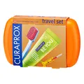Curaprox Travel Kit – CS 5460 Zahnbürste mit „Be You“ Zahnpasta | 2 CPS Prime Interdentalbürsten 07 und 09 | Mundpflege-Set 9,5 x 6 cm | Pink | Made in Switzerland