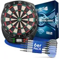 DartPro [DAS ORIGINAL] - Elektronische Dartscheibe Profi - Dartboard mit 6 Darts [kabellos nutzbar] - Innovativer Dartautomat mit 65 Varianten - Double IN & Double Out - Dart für 1 bis 8 Spieler