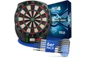DartPro Dartscheibe elektronisch - für Profis -, (Elektrisches Dartboard mit 6 Pfeilen), 21 Spiele, 65 Varianten - LCD-Display - Batterie- & Netzbetrieb