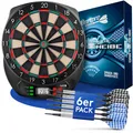 DAS ORIGINAL  Elektronische Dartscheibe Profi  Dartboard mit 6 Darts kabellos...