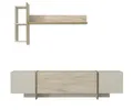 moebel17 TV-Wand Wohnwand in Beige mit Granit Optik, (Wohnwand-Set, 2-St., Lowboard + Hängeregal), Mit Granit Optik