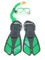 HHAO Schnorchelset Kinder mit Flossen Taucherbrille Weitblick Schwimmflossen Tau