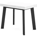 KONSOLENTISCH ausziehbar 58 bis 180cm, für 8 Gäste, weiß schwarz, 90/58/73cm
