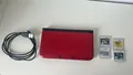 Nintendo 3DS XL Rot & Schwarz Handheld Spielkonsole - Gutee Zustand + 4 Spiele