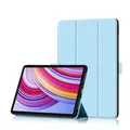 FDHYFGDY Hülle für Xiaomi Redmi Pad Pro 4G/5G/ Poco Pad 12,1 Zoll Schutzhülle, Neues PU Leder Case Dreifach Falt Klapp Schutzhülle mit Auto Schlaf/Wach Funktion -Blau