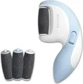 Medisana Hornhautentferner CR 870 | elektrisch | 3 Aufsätze | 2 Geschwindigkeiten | Fußpflegegerät | blau-weiß