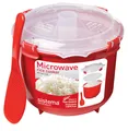 sistema® Mikrowellen-Reiskocher 16.1 cm hoch rot, transparent SI1110